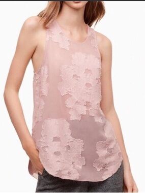 Aritzia Wilfred Sevres Blouse Lace Camille Dusty Pink XS  Coquette Romantic Boho